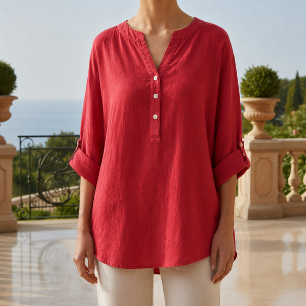 Santander Linen Button-Up Tunic