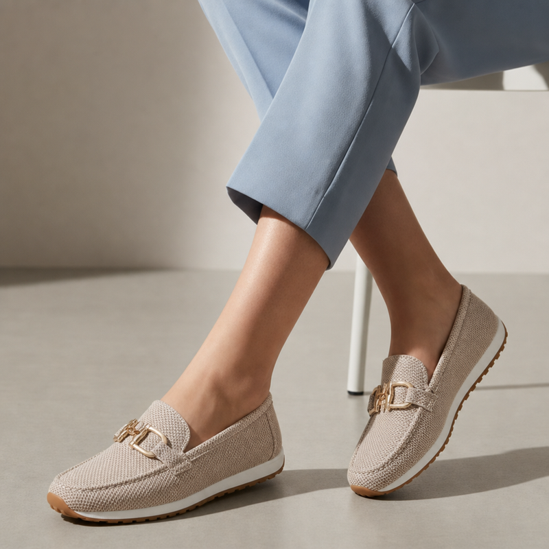 Getaria Orthopedic Mesh Loafers in Beige