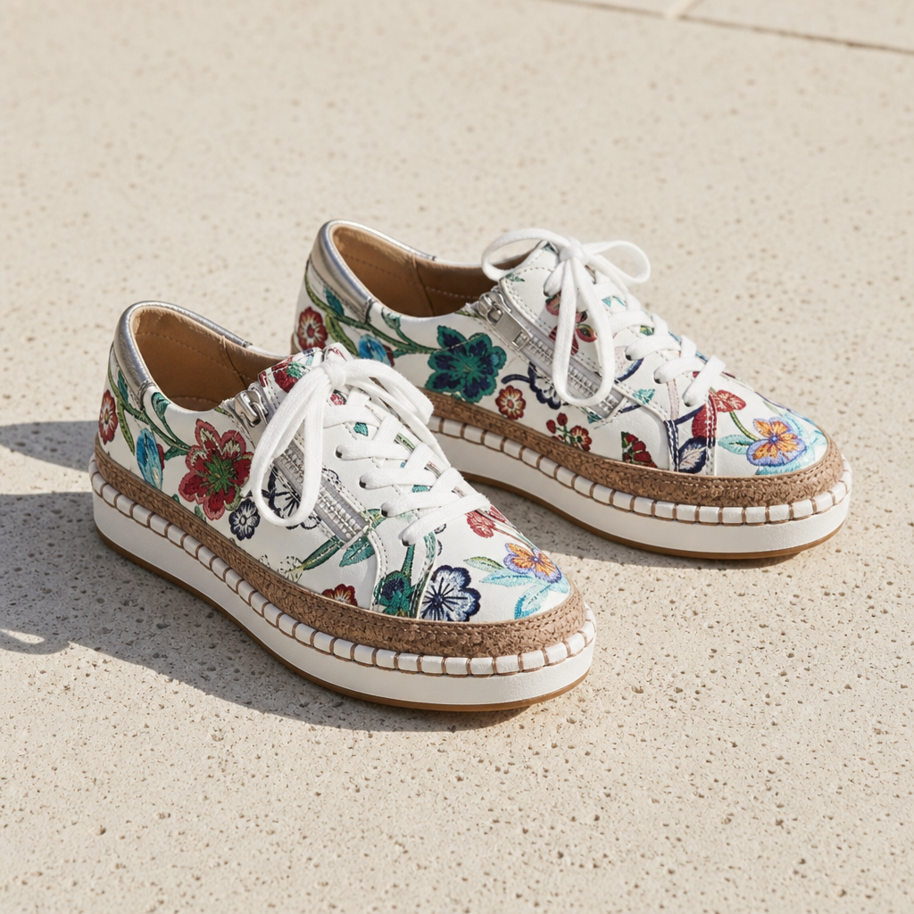 Gijon Floral Platform Sneakers in Bella Flora