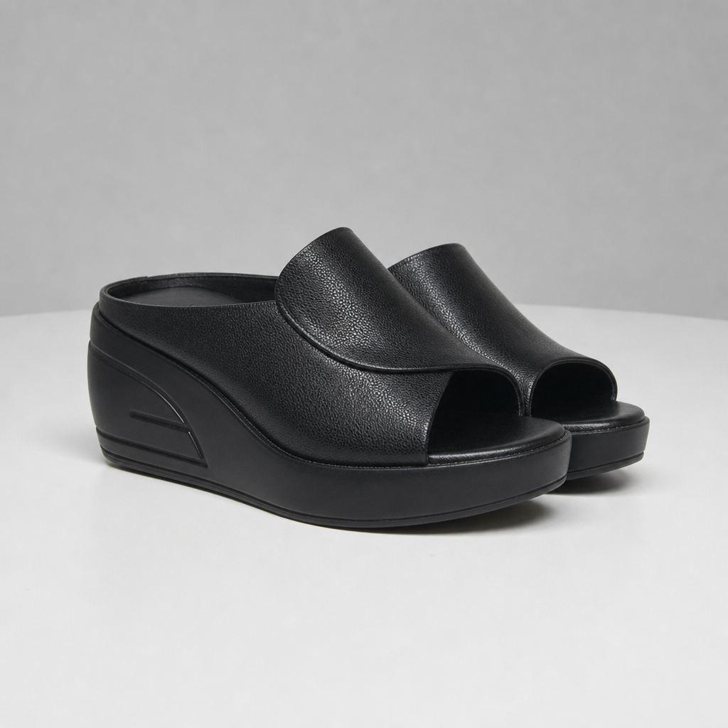 Como Orthopedic Wedge Sandals in Black