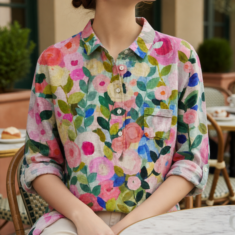 Thassos Floral Print Blouse in Floral Print 1