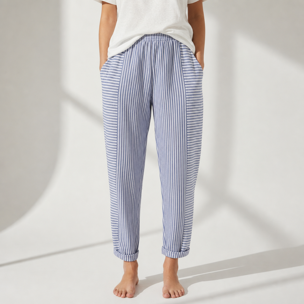 Sorrento Striped Jogger Pants in Blue