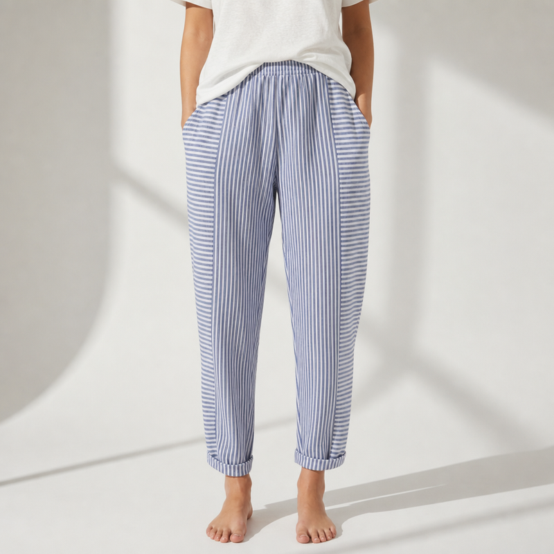 Sorrento Striped Jogger Pants in Blue