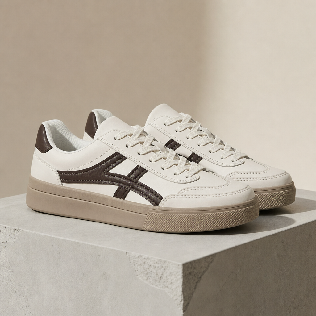 Zadar Retro Lace-Up Sneakers in Brown