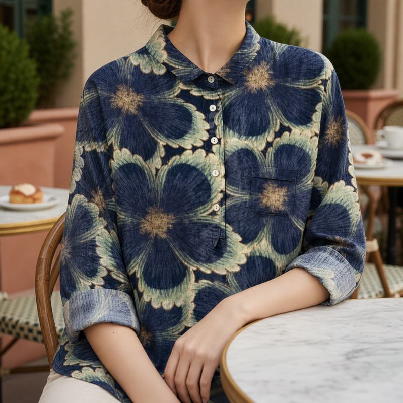 Thassos Floral Print Blouse in Floral Print 2