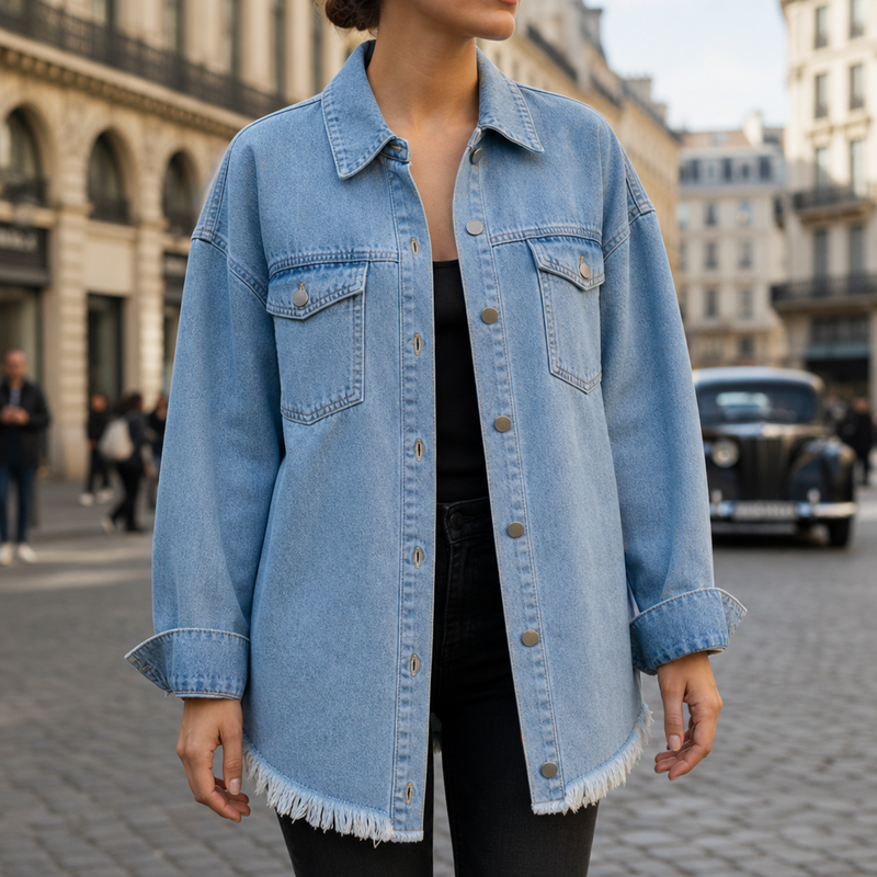 Comporta Oversized Denim Jacket in Light Blue