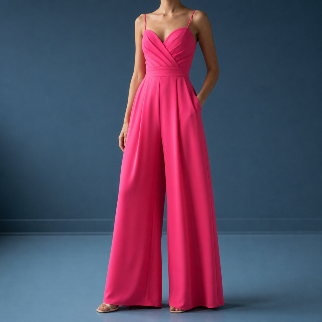 Avignon Sweetheart Wide Leg Jumpsuit in Pink
