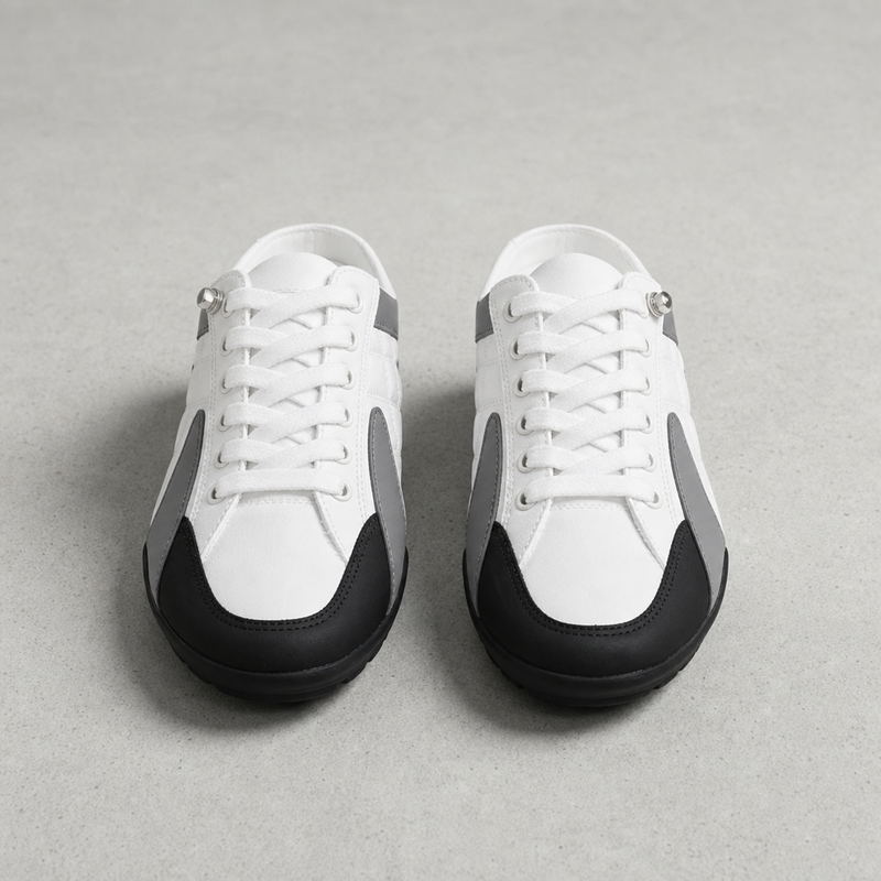 Sanlucar Lace-Up Sneaker Mules in White