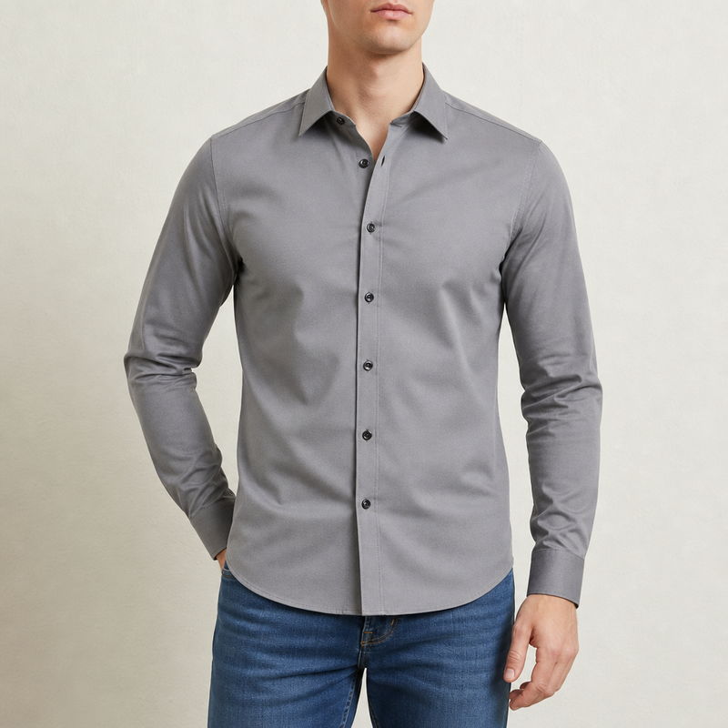 Formentor Slim Fit Dress Shirt in Grey