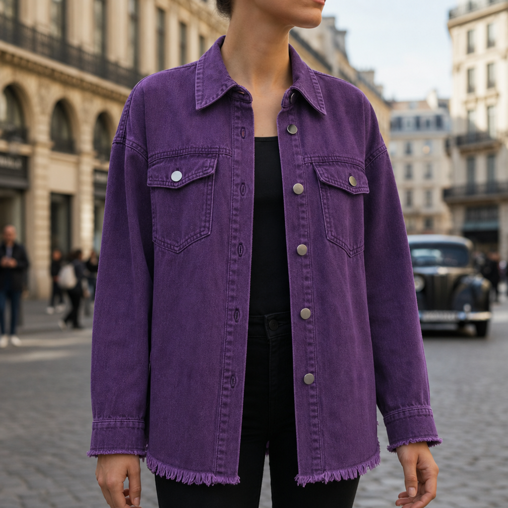 Comporta Oversized Denim Jacket in Purple