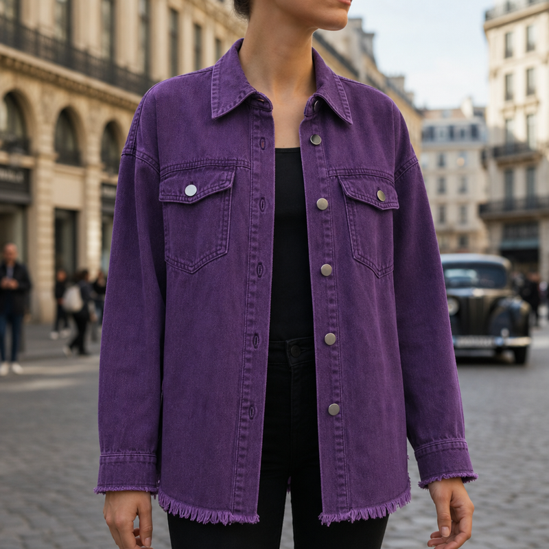 Comporta Oversized Denim Jacket in Purple