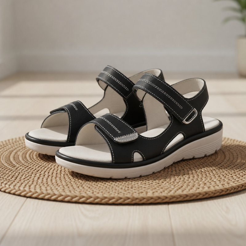 Urbino Orthopedic Comfort Sandals in Black