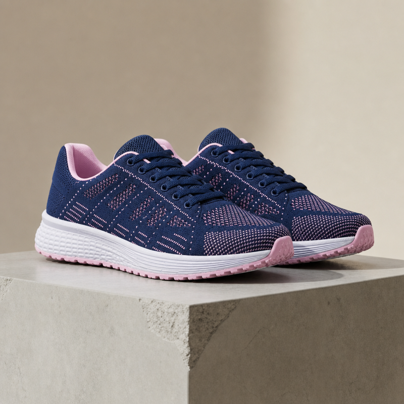 Hyeres Mesh Lace-Up Sneakers in Blue