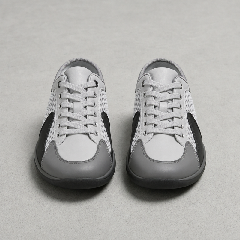 Sanlucar Lace-Up Sneaker Mules in Gray