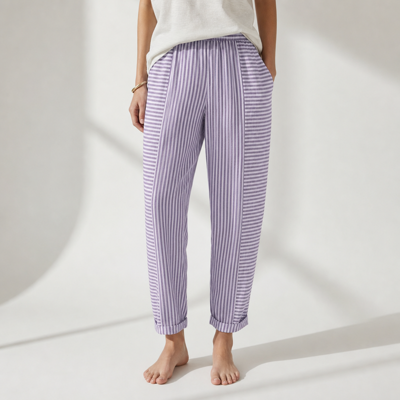 Sorrento Striped Jogger Pants in Purple