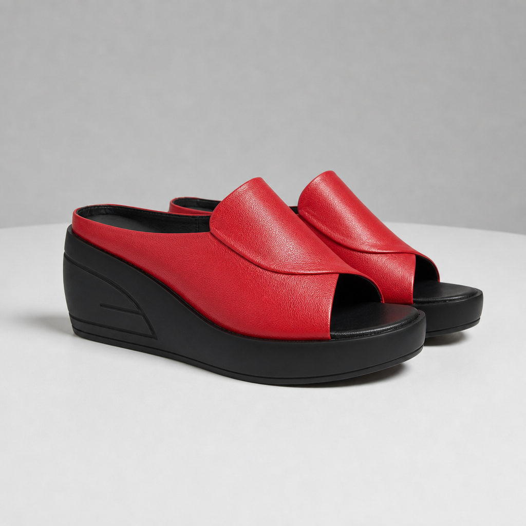 Como Orthopedic Wedge Sandals in Red