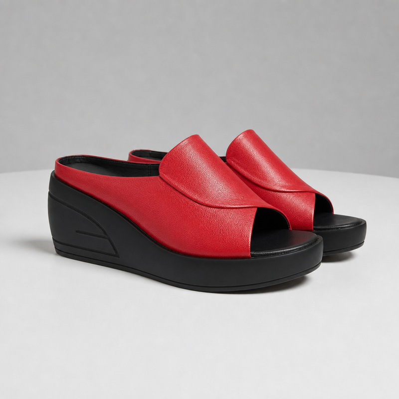 Como Orthopedic Wedge Sandals in Red
