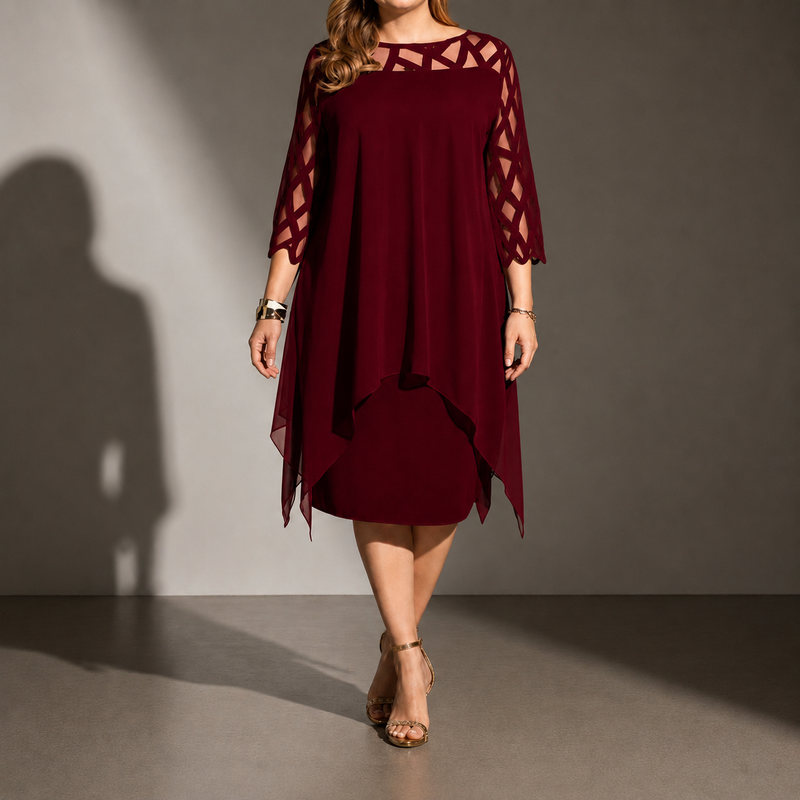 Carvoeiro Lace Sleeve Midi Dress