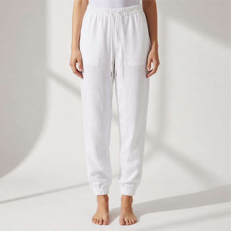 Modica Elastic Waist Joggers in White
