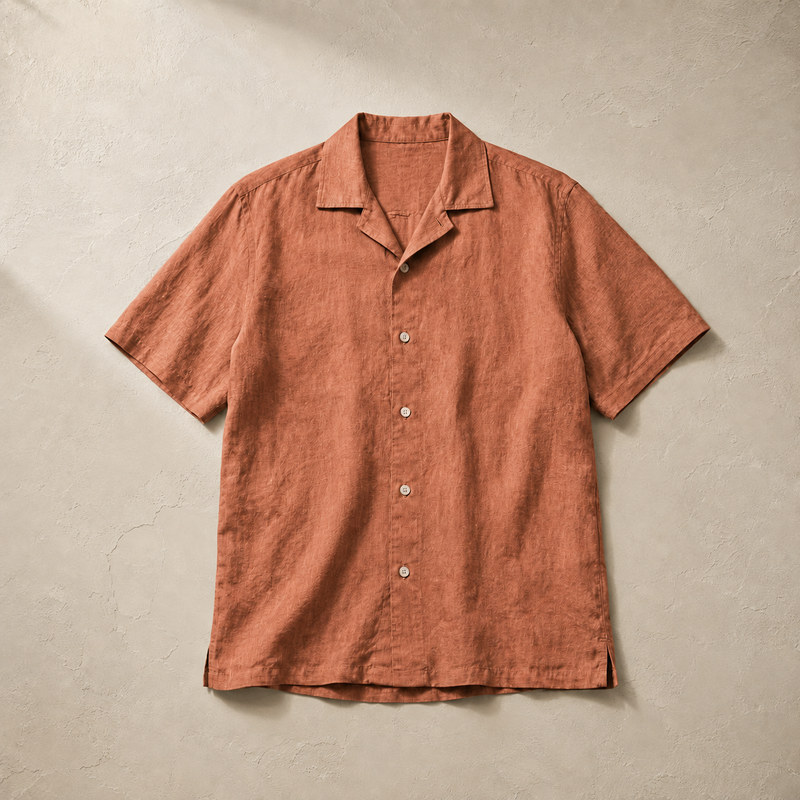 The Albemarle Men's Camp Collar Linen Shirt