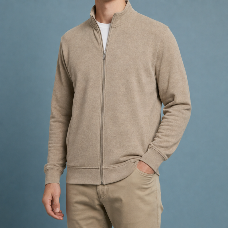 Evora Full-Zip Fleece Jacket in Beige