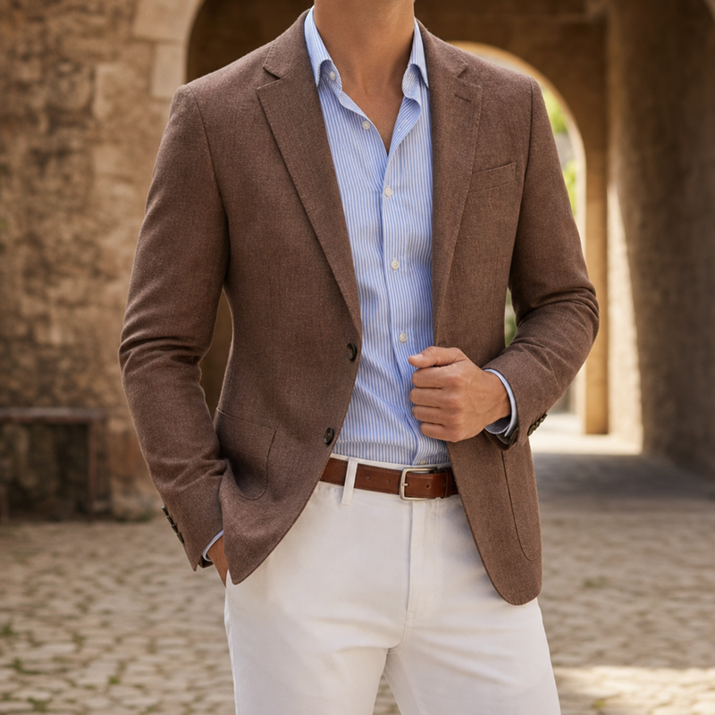 Apt Lightweight Tailored Blazer in Brown