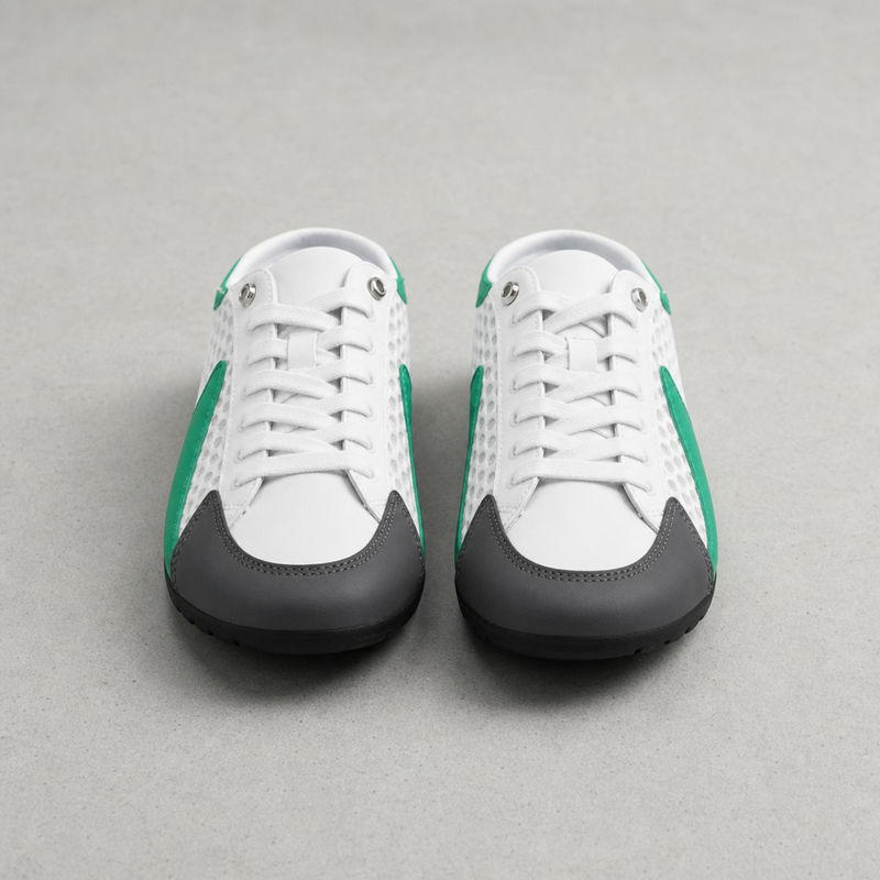 Sanlucar Lace-Up Sneaker Mules in Green