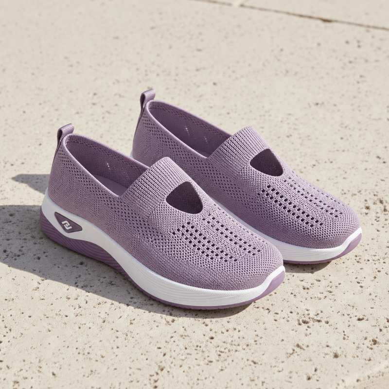 Estepona Orthopedic Knit Slip-Ons in Lilac