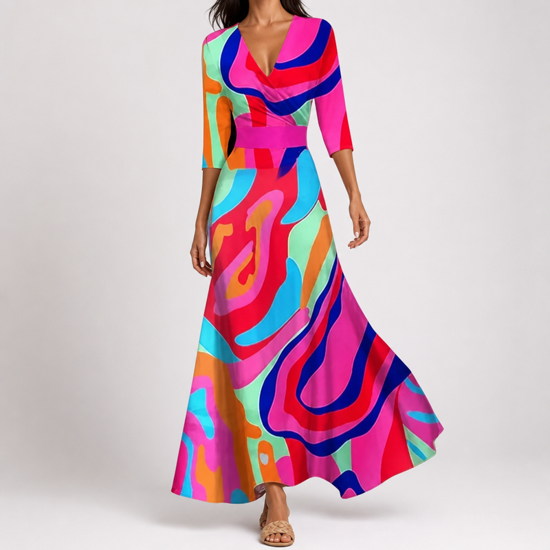 Matera Floral Wrap Maxi Dress in Multicolor
