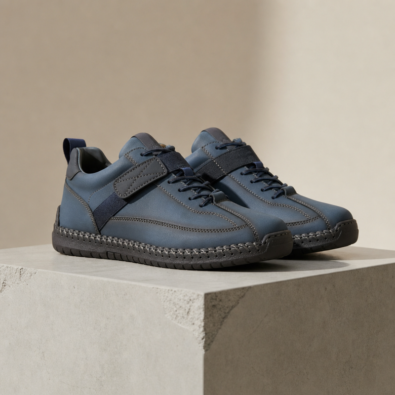 Merida Orthopedic Leather Sneakers in Navy