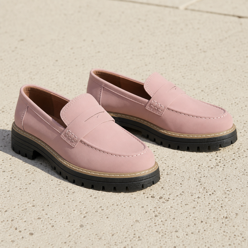 Apt Chunky Platform Loafers in Pink