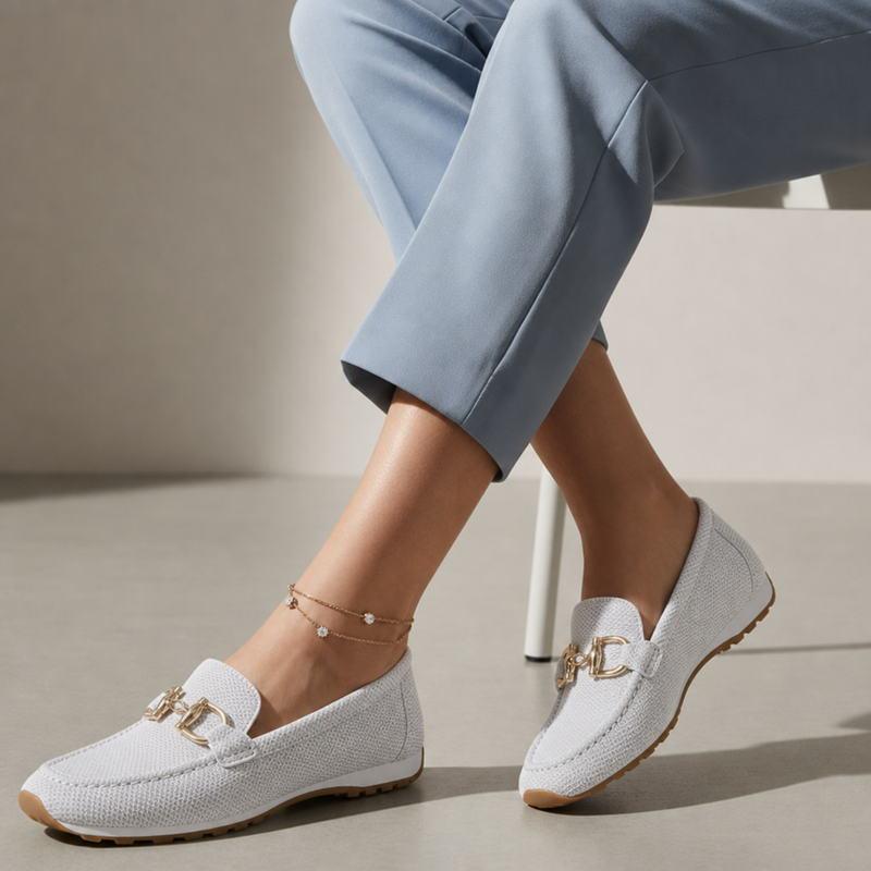 Getaria Orthopedic Mesh Loafers in White