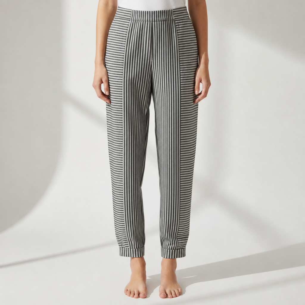 Sorrento Striped Jogger Pants in Black
