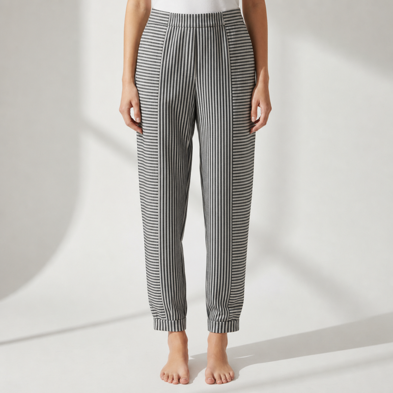 Sorrento Striped Jogger Pants in Black