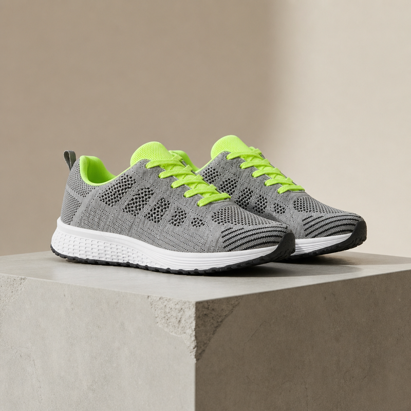 Hyeres Mesh Lace-Up Sneakers in Green