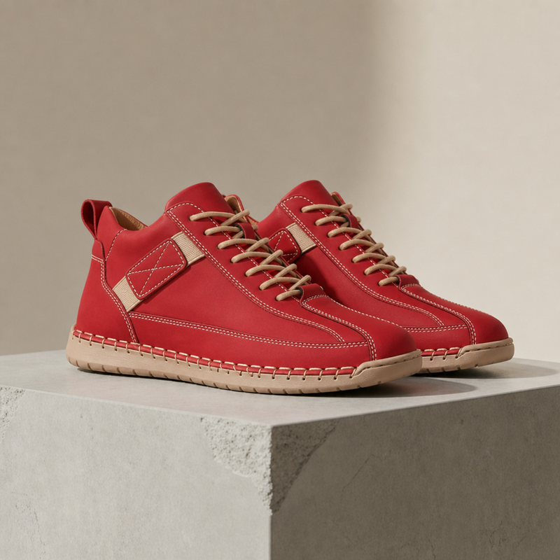 Merida Orthopedic Leather Sneakers in Red