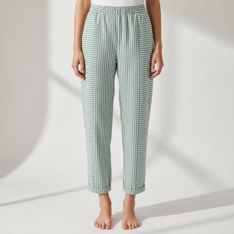 Sorrento Striped Jogger Pants in Green