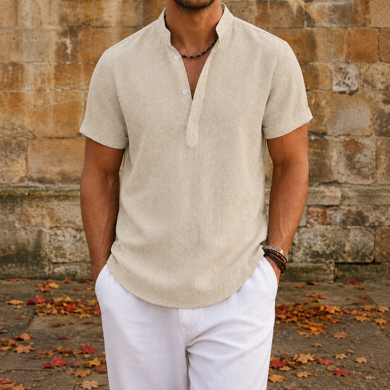 Bolzano Linen Henley Shirt