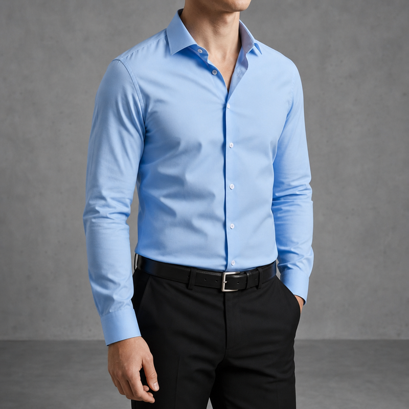 Oviedo Slim Fit Dress Shirt in Light Blue