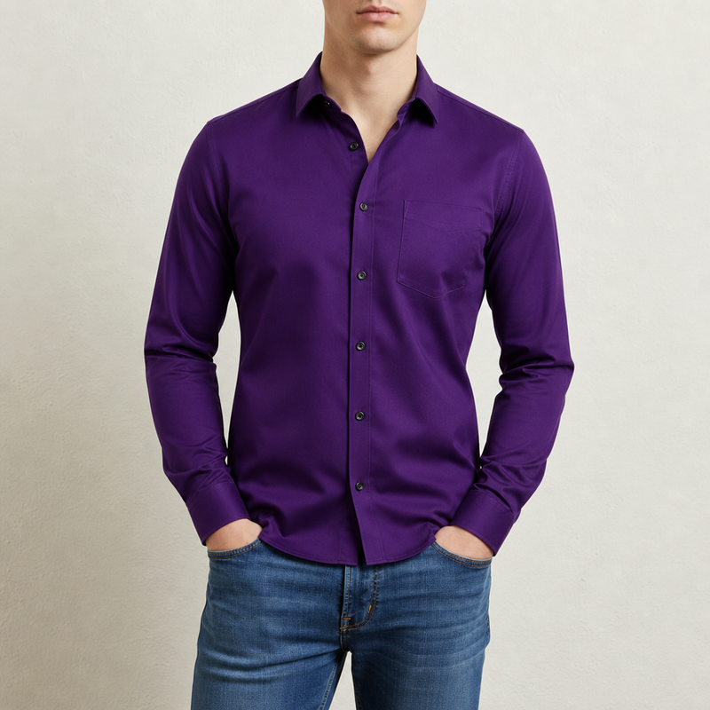 Formentor Slim Fit Dress Shirt in Purple