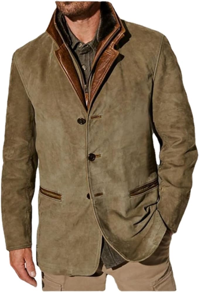 Men’s Bastia Leather Button-Up Jacket