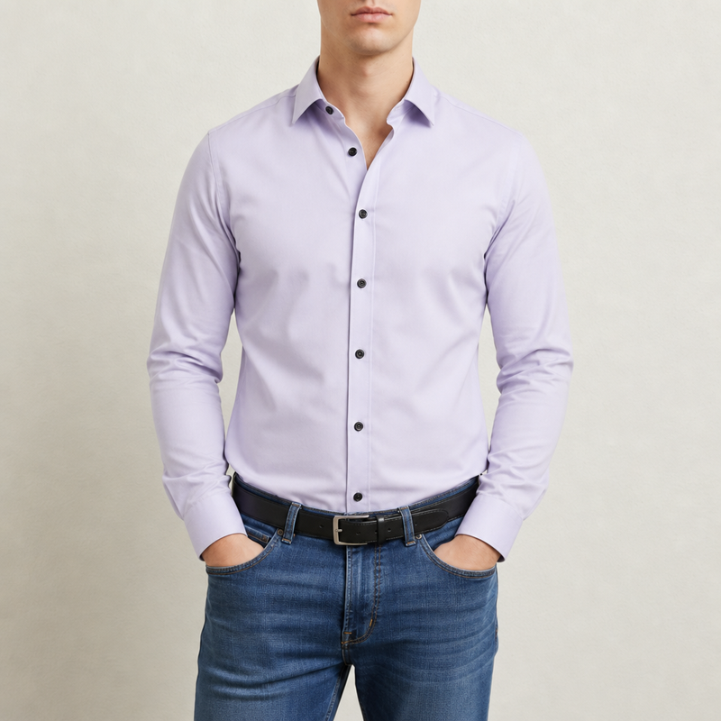 Formentor Slim Fit Dress Shirt in Light Purple
