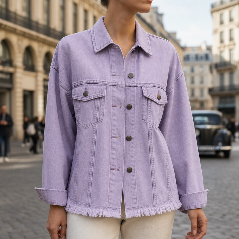 Comporta Oversized Denim Jacket in Lilac