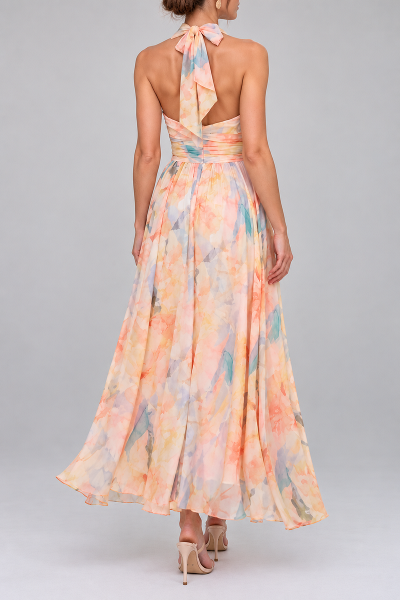 Noto Floral Halter Maxi Dress