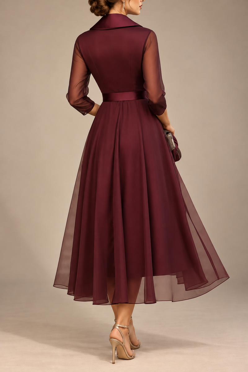 Ravello Sheer Sleeve Wrap Dress