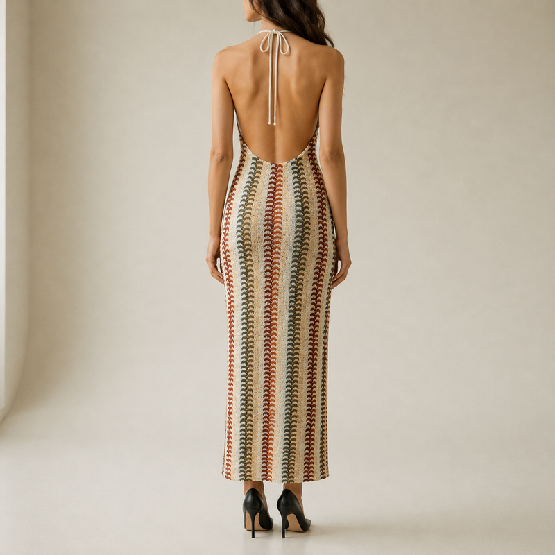 Rethymno Halter Knit Maxi Dress