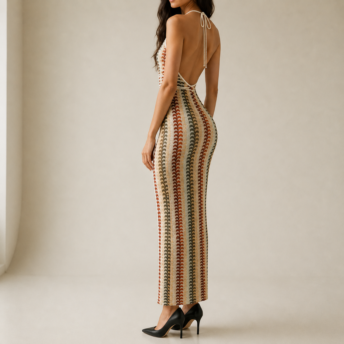 Rethymno Halter Knit Maxi Dress