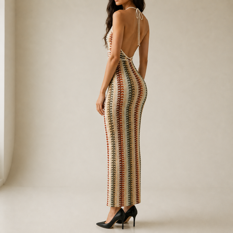 Rethymno Halter Knit Maxi Dress