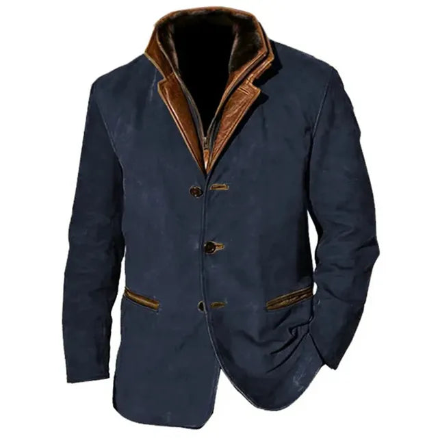 Men’s Bastia Leather Button-Up Jacket