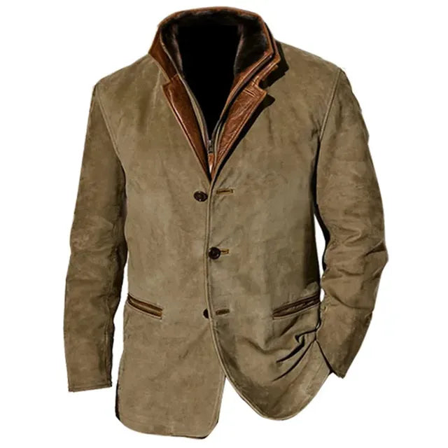 Men’s Bastia Leather Button-Up Jacket